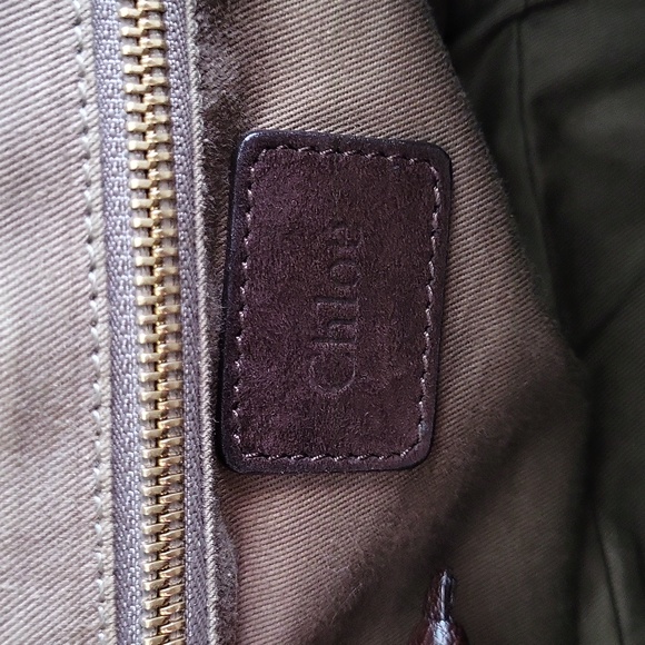 Vintage Brown Chloe Abby Leather Satchel Shoulder Bag Made In Italy - Picture 5 of 10